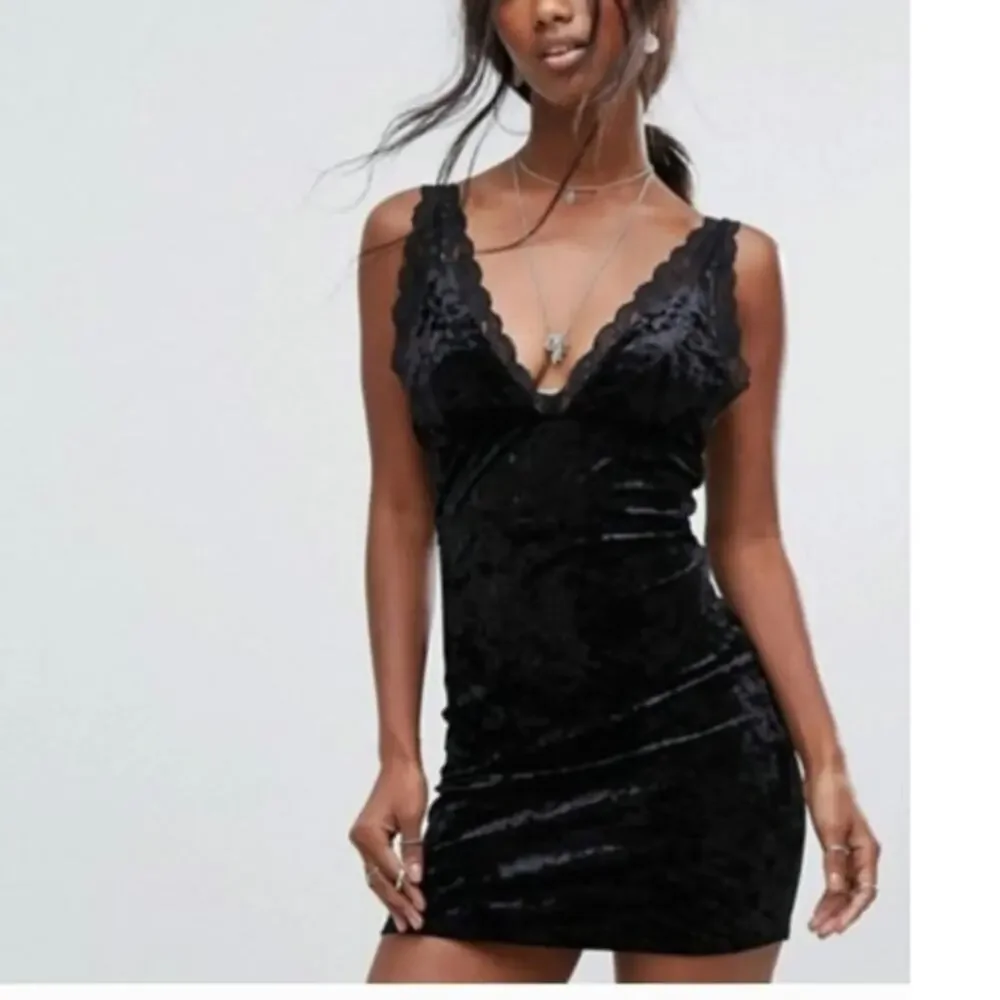 Free People Women's Viper Velvet Bodycon Dress in Black, sz XS